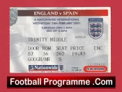 England v Spain 2001 – Football Ticket