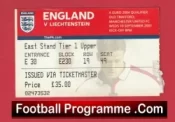 England v Liechtenstein 2003 – Football Ticket at Man Utd