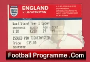 England v Liechtenstein 2003 – Football Ticket at Man Utd