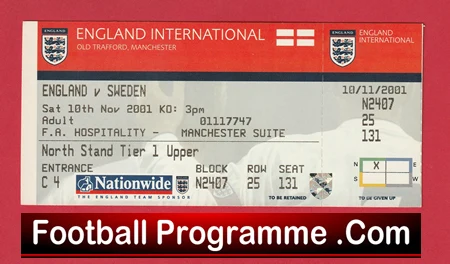 England v Wales 2004 - Football Ticket at Man Utd - Image 2