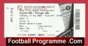 England v Portugal 2023 – Football Ticket Milton Keynes U20