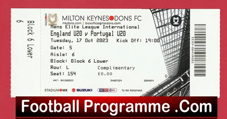 England v Portugal 2023 - Football Ticket Milton Keynes U20 - Image 2