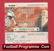 England v Bulgaria 1996 – Football Ticket
