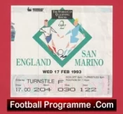England v San Marino 1993 – Football Ticket