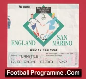 England v San Marino 1993 – Football Ticket