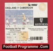 England v Cameroon 1991 – Football Ticket