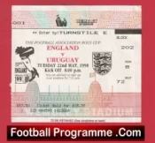 England v Uruguay 1990 – Football Ticket