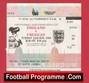 England v Uruguay 1990 – Football Ticket