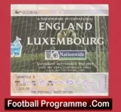 England v Luxembourg 1999 – Football Ticket