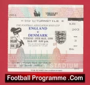 England v Denmark 1990 – Football Ticket