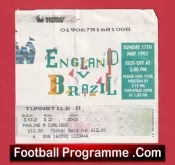 England v Brazil 1992 – Football Ticket