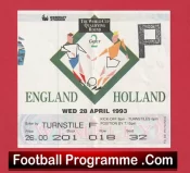 England v Holland 1993 – Football Ticket