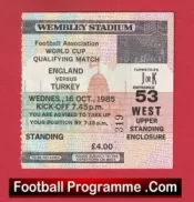 England v Turkey 1985 – Football Ticket