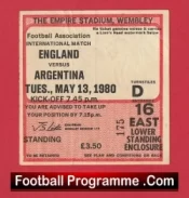 England v Argentina 1980 – Football Ticket