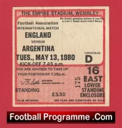 England v Argentina 1980 – Football Ticket