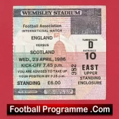 England v Scotland 1986 – Football Ticket