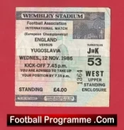 England v Yugoslavia 1986 – Football Ticket