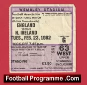 England v Northern Ireland 1982 – Football Ticket