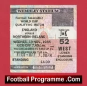 England v Northern Ireland 1985 – Football Ticket