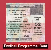 England v Northern Ireland 1985 – Football Standing Ticket