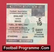 England v Brazil 1987 – Football Ticket
