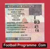 England v Finland 1984 – Football Ticket