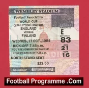 England v Finland 1984 – Football Ticket
