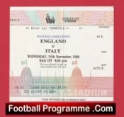 England v Italy 1989 – Football Ticket