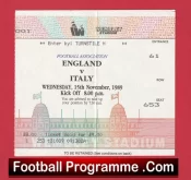 England v Italy 1989 – Football Ticket