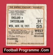 England v Switzerland 1971 – Football Ticket