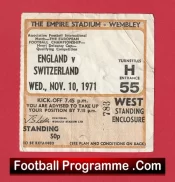 England v Switzerland 1971 – Football Ticket