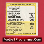 England v Scotland 1975 – Football Ticket