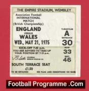 England v Wales 1975 – Football Ticket