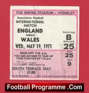 England v Wales 1971 – Football Match Ticket
