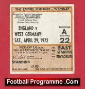 England v Germany 1972 – Football Match Ticket