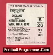 England v Holland 1977 – Football Ticket Netherlands