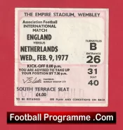 England v Holland 1977 – Football Ticket Netherlands