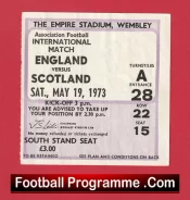 England v Scotland 1973 – Football Ticket