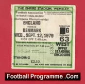 England v Denmark 1979 – Football Ticket