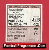 England v Portugal 1974 – Football Ticket