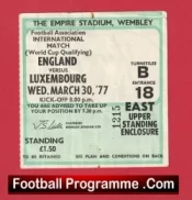 England v Luxembourg 1977 – Football Ticket