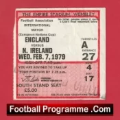 England v Northern Ireland 1979 – Football Ticket