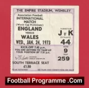England v Wales 1973 – Football Ticket