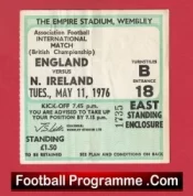 England v Northern Ireland 1976 – Football Ticket
