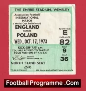 England v Poland 1973 – Football Ticket