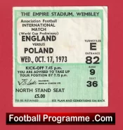England v Poland 1973 – Football Ticket