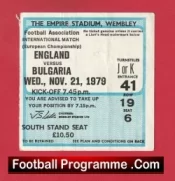 England v Bulgaria 1979 – Football Ticket