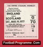England v Scotland 1977 – Football Ticket