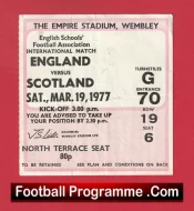 England v Scotland 1977 – Football Ticket