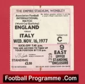 England v Italy 1977 – Football Ticket